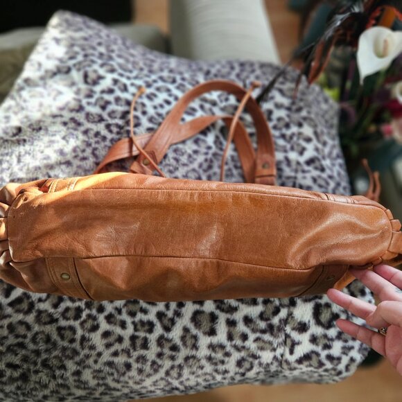 Parfois | Vintage Genuine Leather Camel Slouchy Gerard Darel Lookalike Handbag - Picture 7 of 16